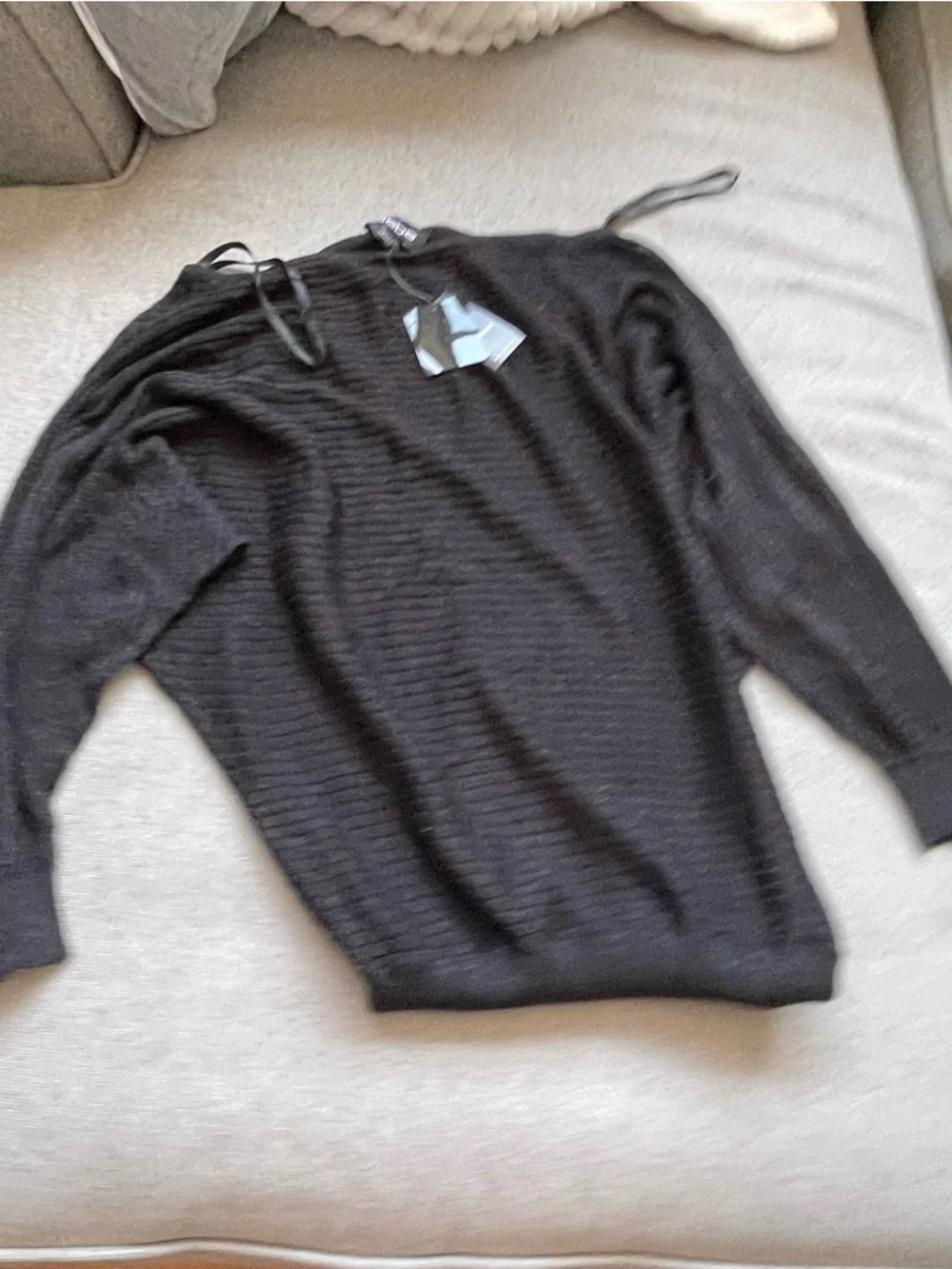 bebe Black Ribbed Sweater - Picture 2 of 4